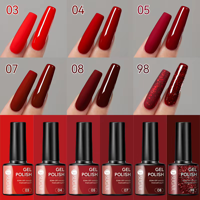 UR SUGAR Classic Red Series Nagelgel, Red, Glänzend, 7 ml - Bild 2