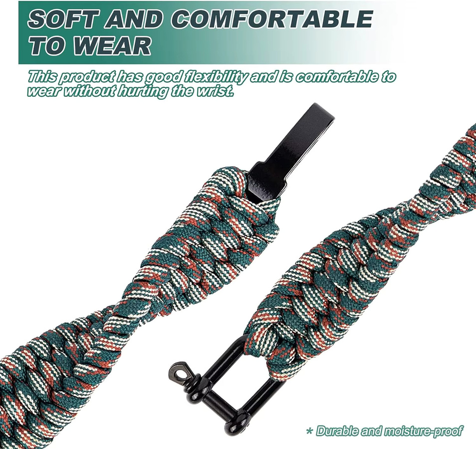 Paracord-Überlebensarmband, Camo, verstellbar, Unisex - Bild 4