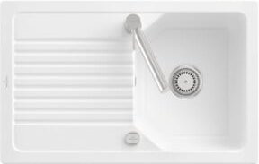 Villeroy & Boch Linara 45 Spüle flächenbündig in Weiß mit Ablaufgarnitur und Exzenter CeramicPlus - Bild 1