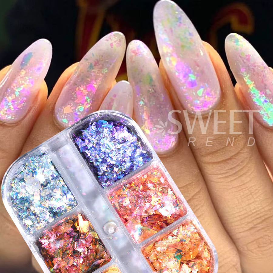 SWEET TREND Nagelglitzer-Pailletten, Aurora Holographische Flocken, Schimmernd - Bild 2