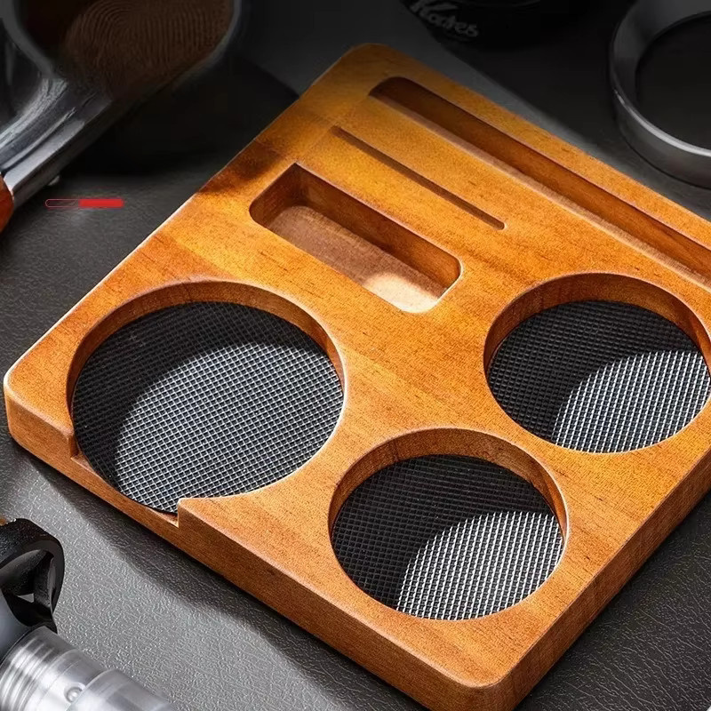 EDLEXKAFFEE Espresso Stampfermatte aus Walnussholz in Braun für professionelles Barista-Zubehör - Bild 3