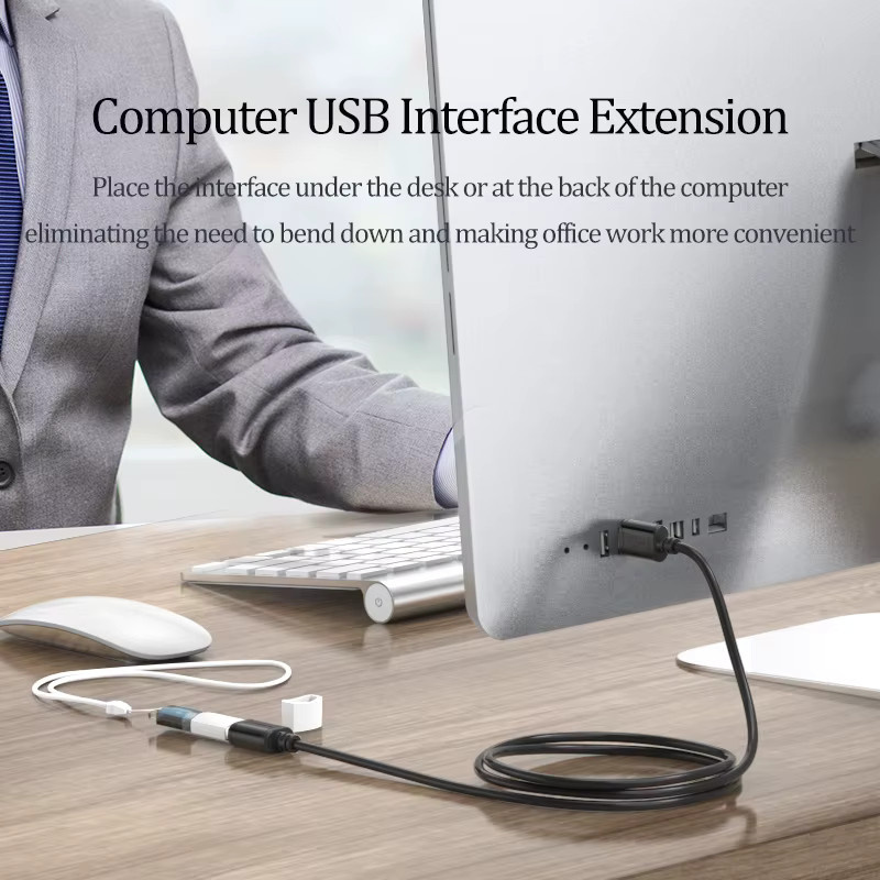 CHOSEAL USB-Verlängerungskabel 2.0 USB-A Stecker auf USB-A Buchse in Schwarz - Bild 3