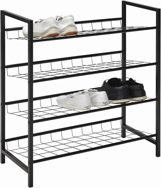 Mömax Schuhregal aus Metall in Schwarz, modern und freistehend, B/T/H: 70 x 30 x 63 cm - Bild 1