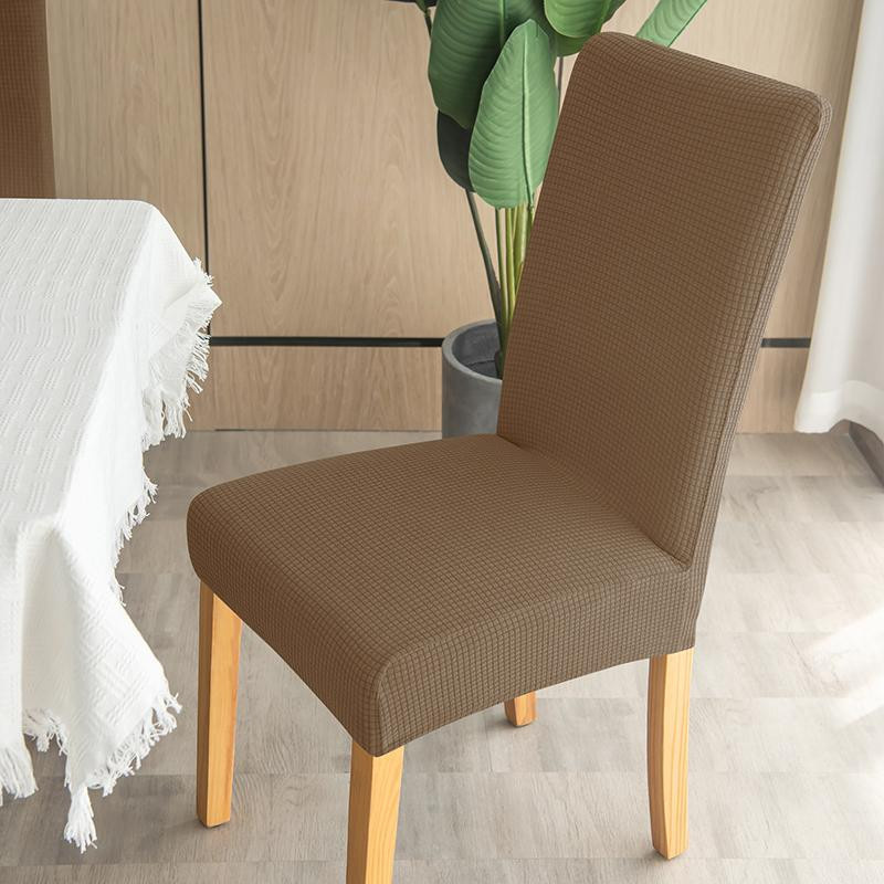 Yiran Furniture Stretch-Jacquard Stuhlbezug für Esszimmerstühle, schmutzabweisend, Beige - Bild 3