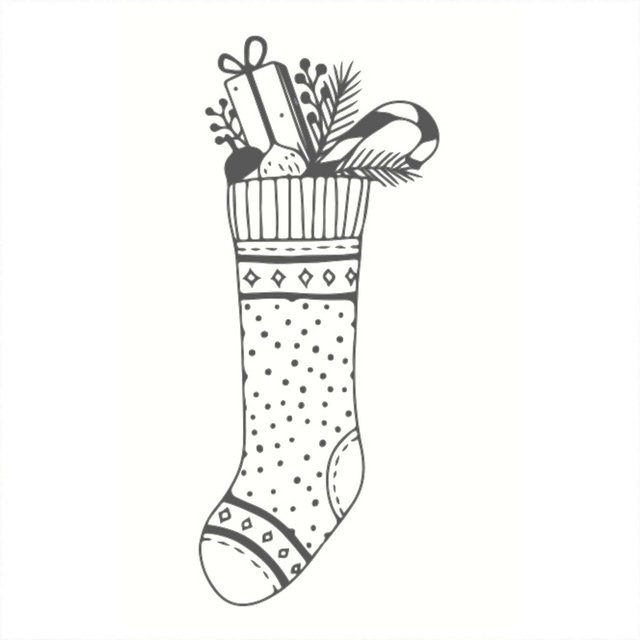 May&Berry Weihnachtsstrumpf Stempel in Weiß mit Holzgriff, Maße: 35 x 55 mm - Bild 1