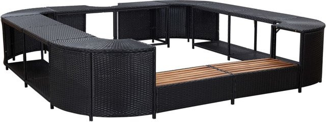 Whirlpool Surround Square von VD Home Furnishing in Schwarz aus Polyrattan, B/T/H: 268 x 268 x 55 cm - Bild 1