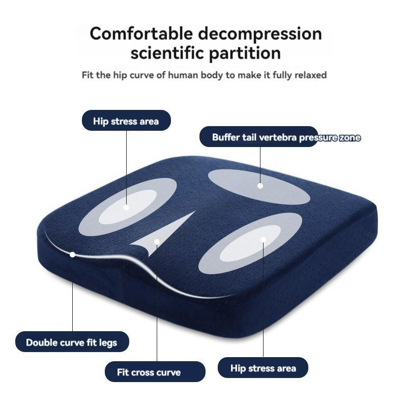 Ergonomisches Memory-Foam-Bürokissen von JMG Clothing in Blau, quadratisches Steißbeinkissen mit waschbarem Bezug, B/B: 40 x 40 cm - Bild 4