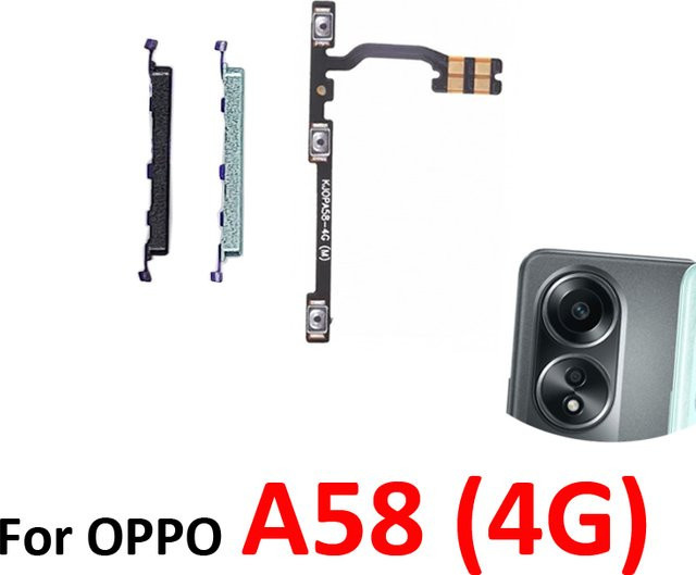 Oppo A58 4G CPH2577 Reparaturset für Lautstärketasten und Ein/Aus-Flexkabel in Schwarz und Grün - Bild 1