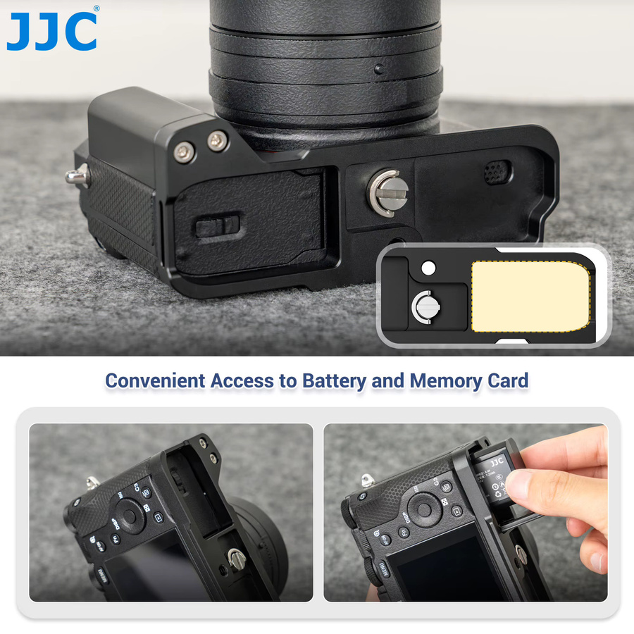 JJC Delux Metall-Kamera-Handgriff für Sony RX1R III RX1RM3 RX1R3, L-förmiger Halterungshalter mit 1/4-Zoll-Gewinde, Schwarz, kompatibel mit Arca-Swiss - Bild 2