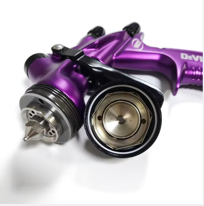 DeVIDISS HVLP NGT Pro TE20 Lite Spritzpistolen-Set in Lila mit 1,3 mm Düse für professionelle Autolackierungen - Bild 2