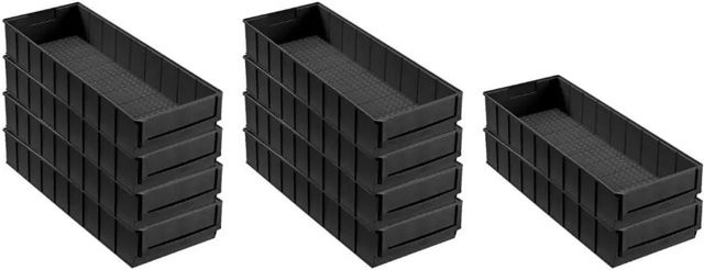 PROREGAL SparSet 10x Leitfähige Industriebox 500 B ESD Sortimentskasten, Schwarz, H x B x T: 8,1 x 18,3 x 50 cm - Bild 1