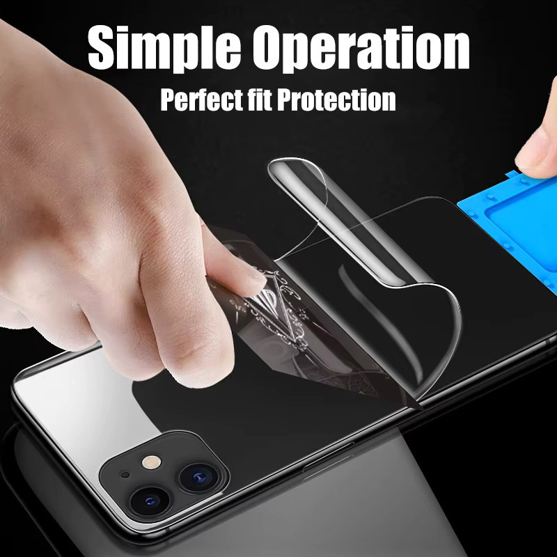 4er-Pack Hydrogel-Schutzfolien für Apple iPhone 11 12 13 14 15 Pro Max und Plus, Display- und Rückseiten-Schutzfolie, transparent - Bild 4