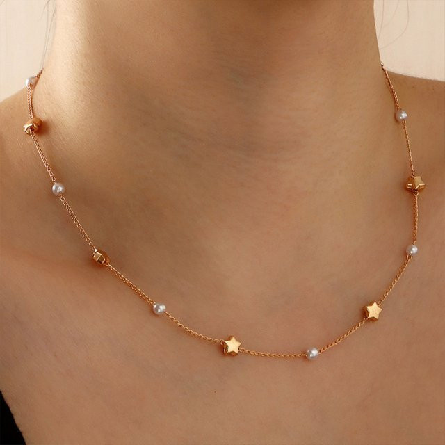 Perlenkette mit Sternanhänger, Damen - Bild 1