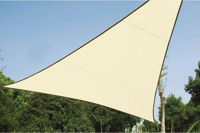 Perel Dreieck-Sonnensegel in Creme mit B/B/H: 500 x 500 x 500 cm - Bild 1