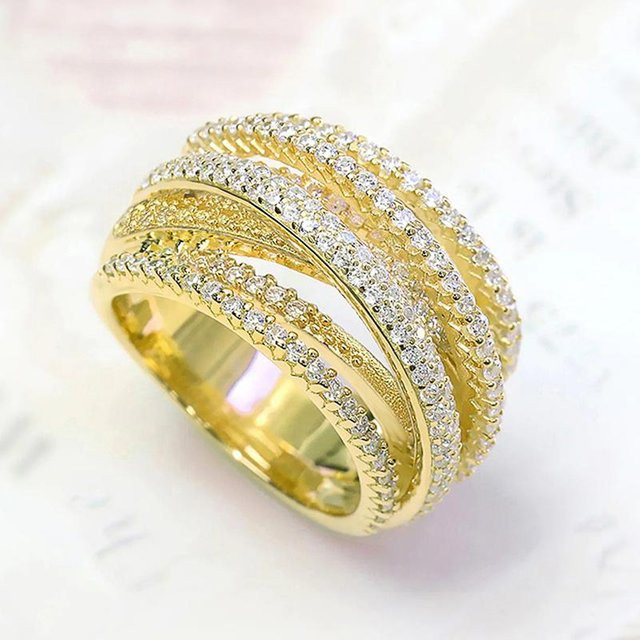 YIRAN Jewelry Ringe, Kupfer, Zirkonia, Gold, Damen - Bild 1