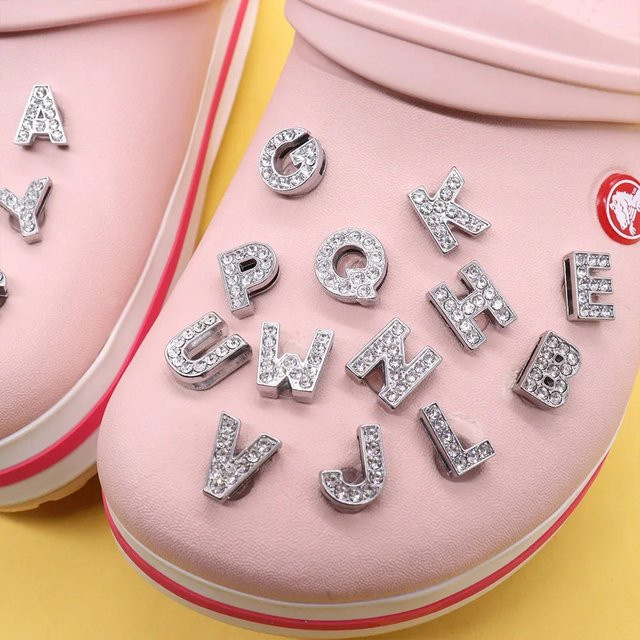 Happye&TiTi Schuh Charms, Silber, Kristall, Metall, Buchstaben, Kinder - Bild 1