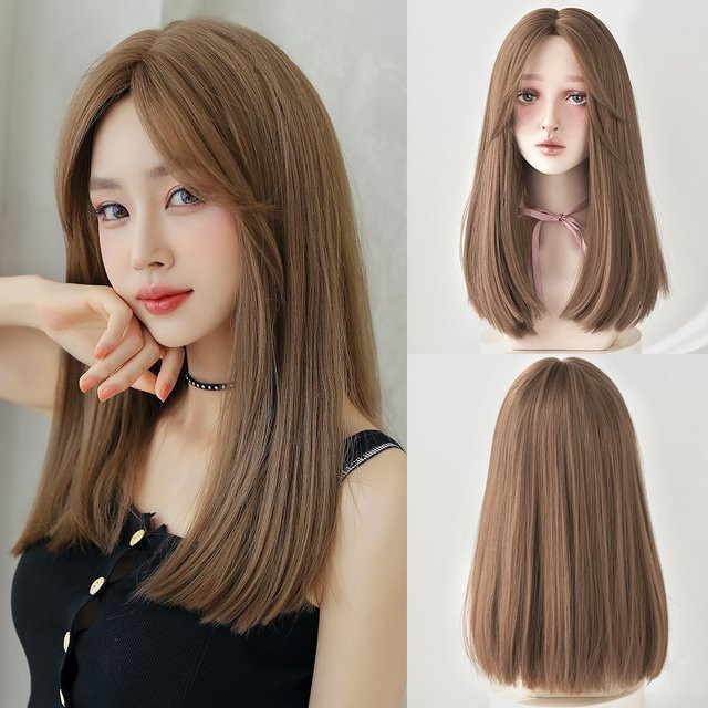 7JHH WIGS Perücke für Damen, honigbraun, schulterlang, synthetisch - Bild 1