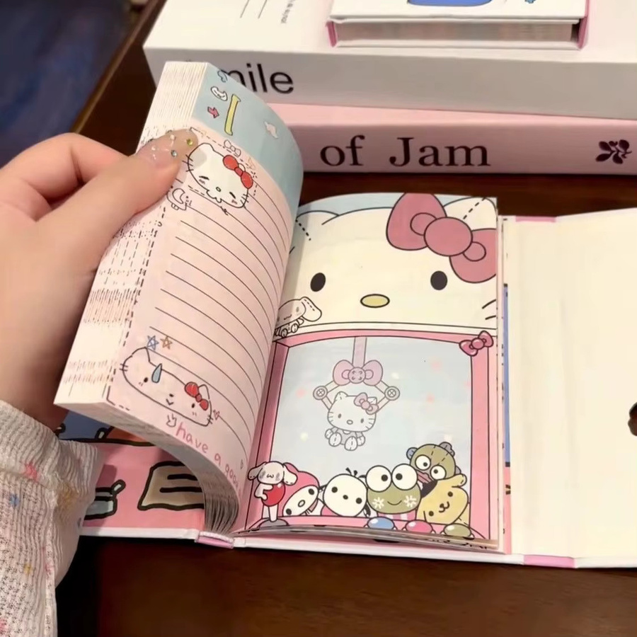 Hello Kitty Notizbuch im Ins-Stil mit Quasten und farbigen Innenseiten, mehrfarbiges Hardcover-Hohlbuch für die Schule - Bild 3