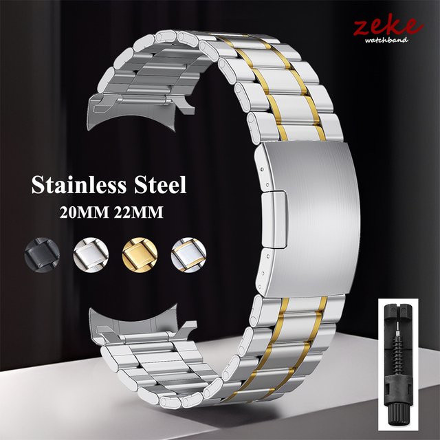 crazyband Uhrenarmband Edelstahl, Bicolor, Herren, 20 mm, 22 mm - Bild 1
