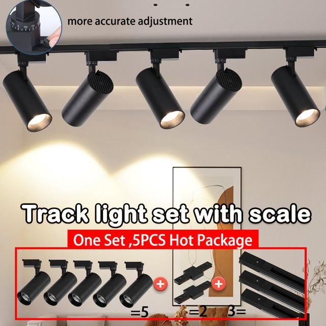 LANGYUE LED Schienenbeleuchtungsset in Schwarz aus Metall für Küche und Bekleidungsgeschäfte - Bild 1
