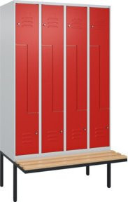 C+P Z-Spind Classic PLUS Sitzbank mit 8 Fächern und Zylinderschloss, Buche-Hartholz, B/T/H: 212 x 120 x 81,5 cm - Bild 1