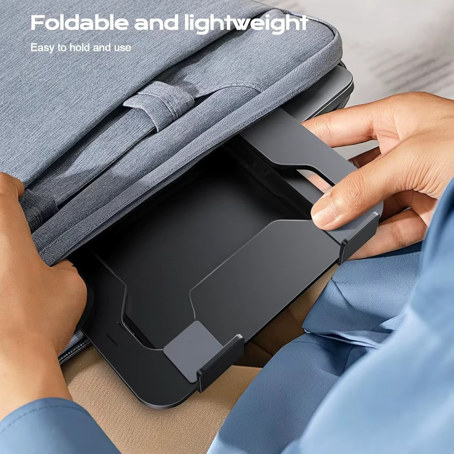 YYLMONE DT-02B Telefon- und Tablet-Ständer aus Aluminiumlegierung, verstellbarer Laptop-Ständer für bis zu 17 Zoll, tragbarer Klappständer in Schwarz - Bild 5