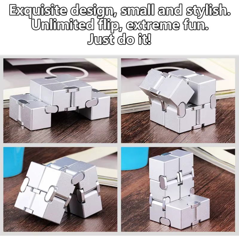 GSF Metall-Infinity-Fidget-Cube, schwarz - Bild 4