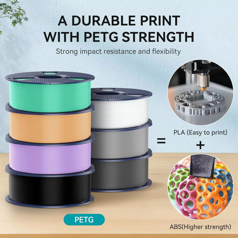 SUNLU PETG Filament Gelb, 1,75 mm, 1 kg für FDM 3D Drucker - Bild 1