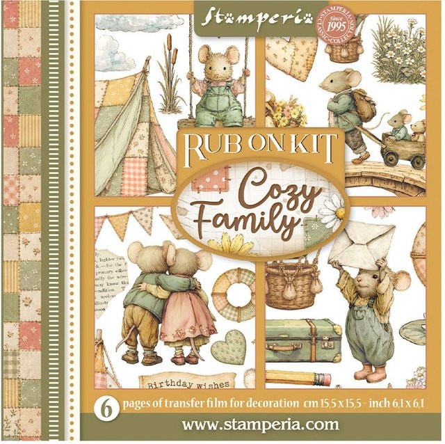 Stamperia Rub On Sortiment Cozy Family in Multicolour - Bild 1