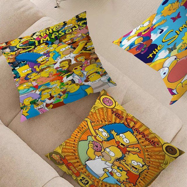 Simpsons Kissenbezug mit Cartoon-Design in Multicolor - Bild 1