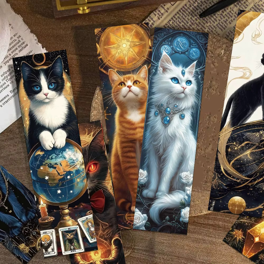 30 Stück Ästhetische Katzen-Tarot Lesezeichen aus Papier, Multicolour, Kreative DIY Schreibwaren für Schule und Bücher - Bild 2