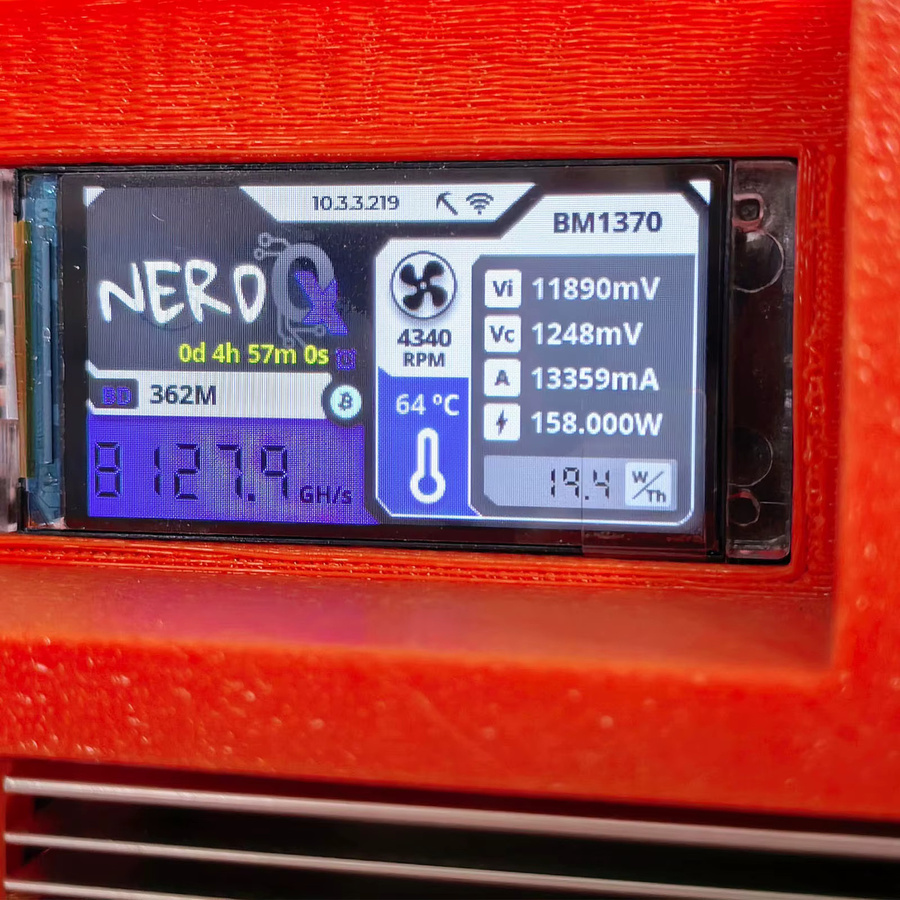 NerdQX Open-Source-Desktop-Bitcoin-Miner SHA-256 ASIC-Miner Krypto-Rig in Orange mit 8TH/s Leistung - Bild 2