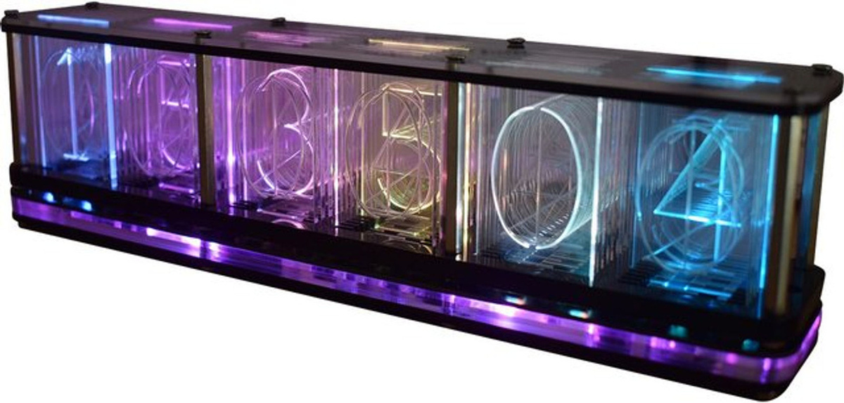 Koogeelife DS3231 Digitaler LED-Wecker mit Musikspektrum, Thermometer und Datumsanzeige, Schwarz - Bild 1