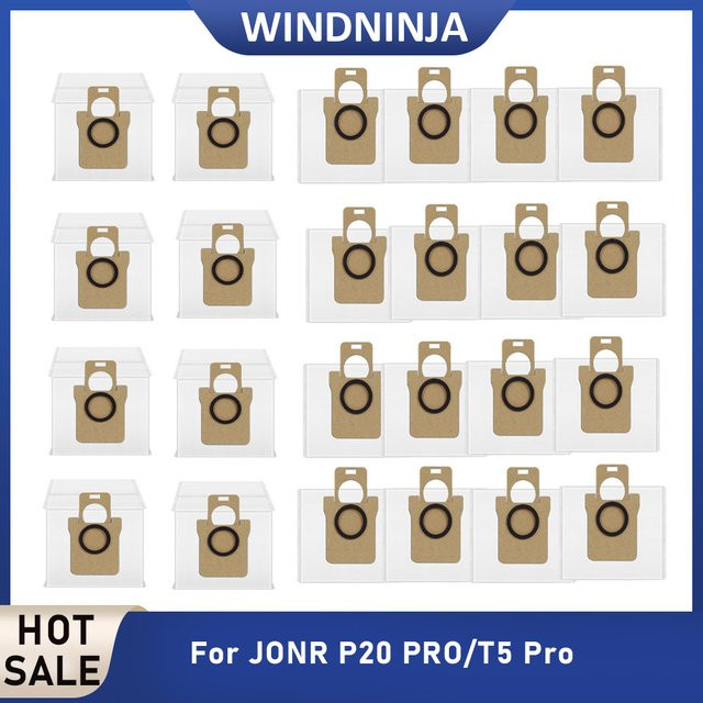 WINDNINJA Staubbeutel in Weiß für JONR P20 PRO und JONR T5 Pro Roboterstaubsauger Ersatzteile - Bild 1