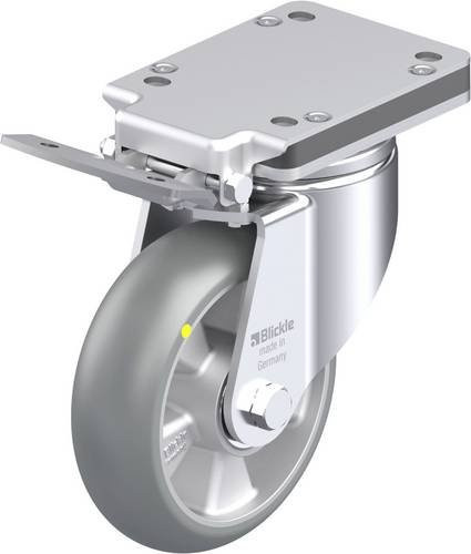 Blickle Stahlblech-Lenkrolle LH-ALTH 160K-IS-AS-CO in Silber/Grau mit 160 mm Rad-Durchmesser und 750 kg Tragfähigkeit - Bild 1