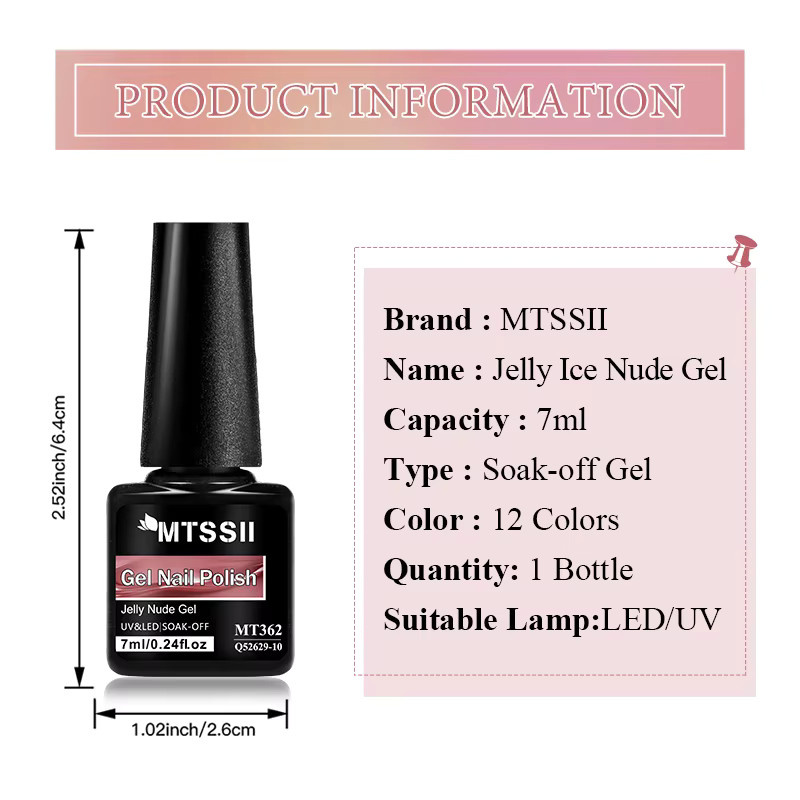 Mtssii Jelly Ice Nude Nagellack, 7 ml, Nude, Glänzend - Bild 5