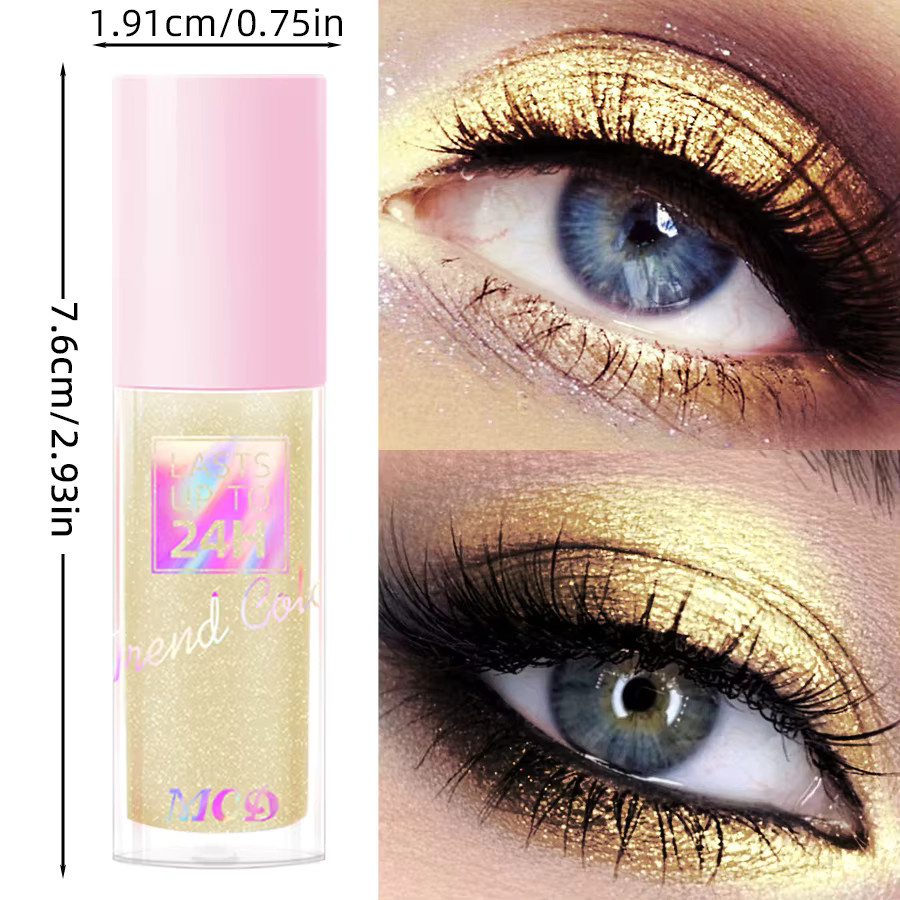 MCD Glitzer-Lidschatten Metallic, 6 Farben, Rosa Blau, Unisex - Bild 3