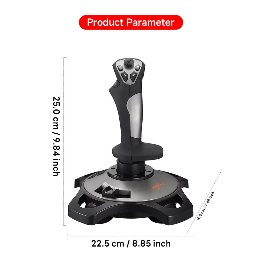 PXN-2113 Pro Joystick Flugsimulator Gamepad Controller für PC in Schwarz - Bild 4