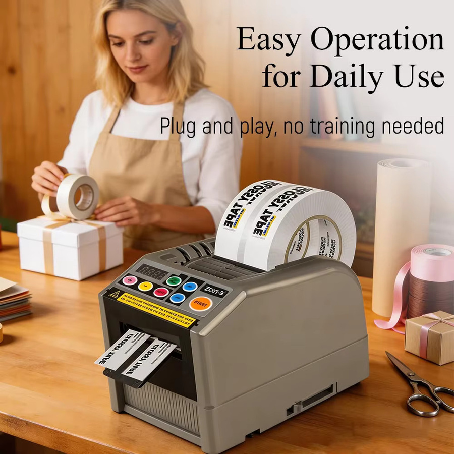 ZCUT-9 Automatischer Klebeband-Schneider und Papierschneider als Verpackungsmaschine und Klebebandspender für doppelseitiges Klebeband in Grau - Bild 5