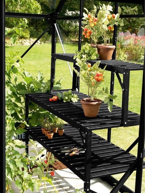 VITAVIA Alu-Tischaufsatz für Pflanztisch, schwarz, B/T/H: 121 x 28 x 39 cm - Bild 2