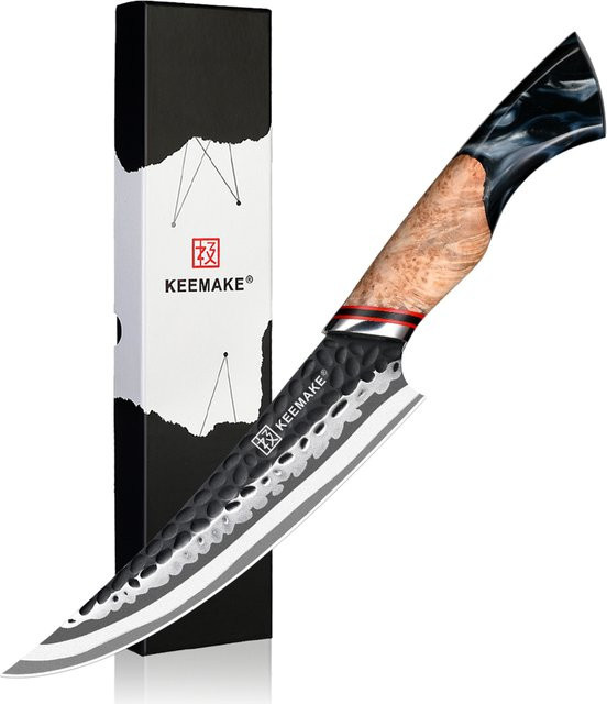 KEEMAKE Damaststahl Kochmesser mit ergonomischem Harzgriff in Multicolour, 5,5 Zoll japanisches Schälmesser - Bild 1
