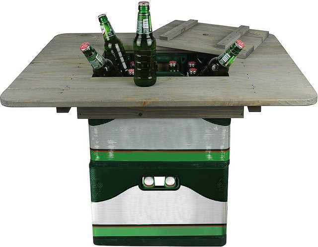 Esschert Design Bierkasten Tisch-Aufsatz aus Holz in Braun mit rustikalem Design, B/T/H: 58,0 x 58,0 x 7,0 cm - Bild 1