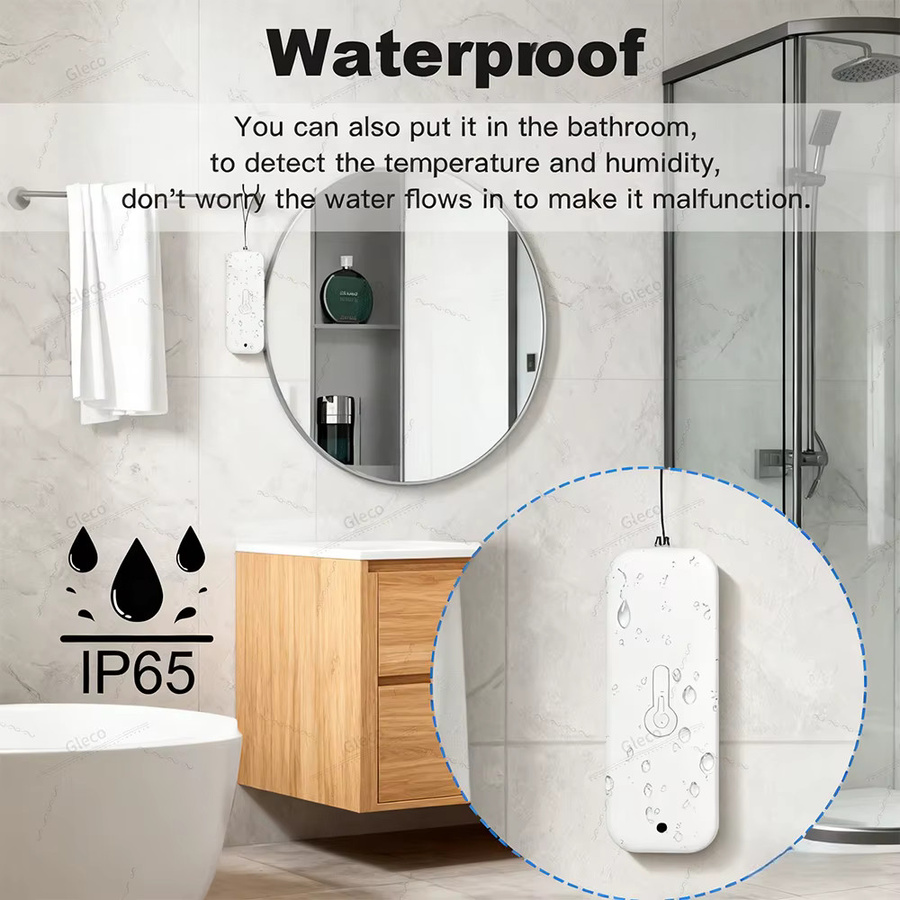 Forubest Zigbee Smart Thermometer Hygrometer IP65 Wasserdichter LCD-Temperatur- und Feuchtigkeitssensor in Weiß, kompatibel mit Alexa und Google Home via TUYA Z2M - Bild 2