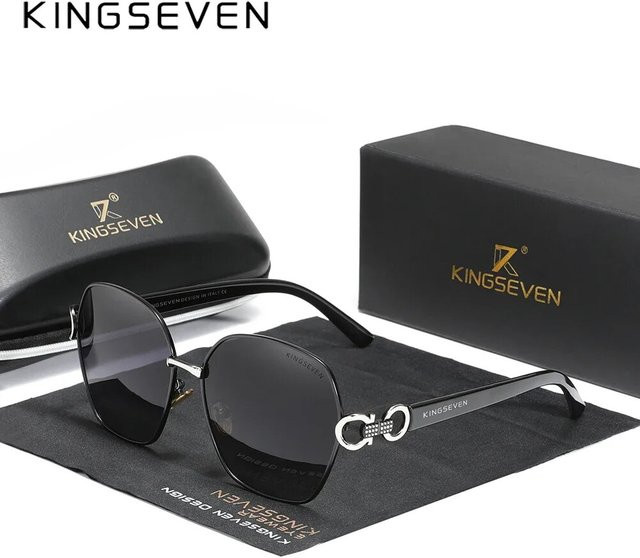 KINGSEVEN Schmetterling Sonnenbrille, Damen, schwarz, Gradient, UV400 - Bild 1