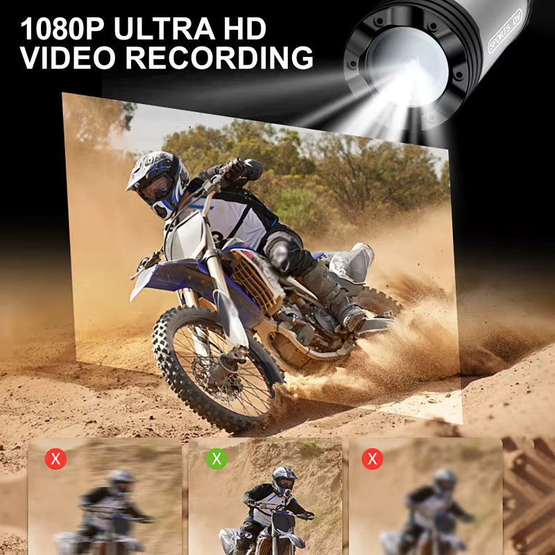 Luxuglow Action Cam Wasserdichte Digitalkamera in Schwarz für Fahrrad, MTB und Motorrad mit UHD 4K und 1080P Auflösung - Bild 2