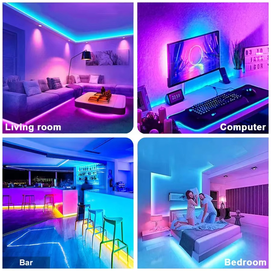 KcoiiFun RGB LED-Streifen mit Bluetooth App-Steuerung und USB-Anschluss, Multicolour SMD LED Dekolicht für dein Wohnzimmer - Bild 6