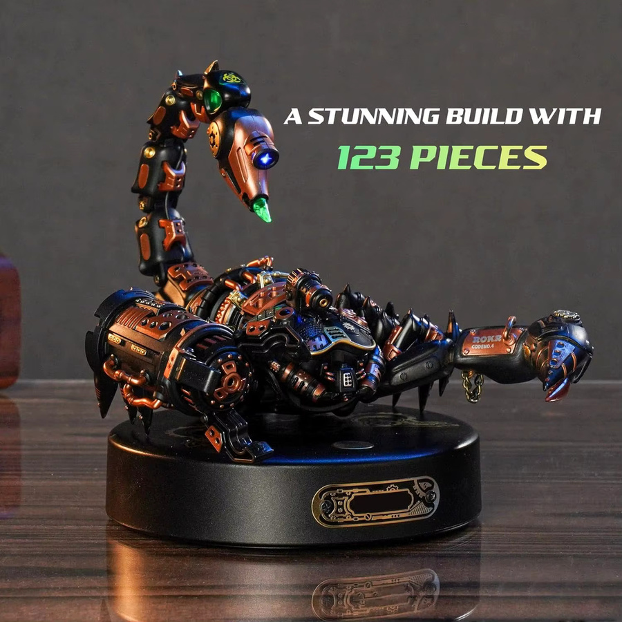 Robotime Rokr 3D Metallpuzzle Kaiser Skorpion, mit LED-Beleuchtung - Bild 2