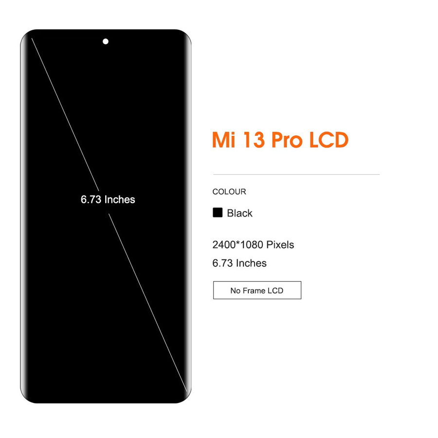 Xiaomi AMOLED-Bildschirmersatz mit LCD-Display und Touch-Digitizer-Rahmenbaugruppe in Schwarz für Mi 13 Pro 2210132G 2210132C - Bild 3