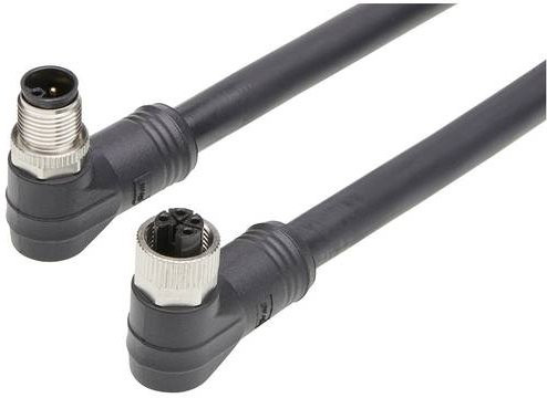 Molex 1205010161 Sensor-Aktor-Steckverbinder Set mit gewinkelter Buchse und gewinkeltem Stecker, 4-polig, Schwarz, 10m - Bild 1
