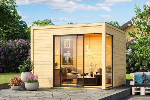 Karibu Gartenhaus Weesby in Braun mit B/H/T: 308 x 242 x 308 cm - Bild 1